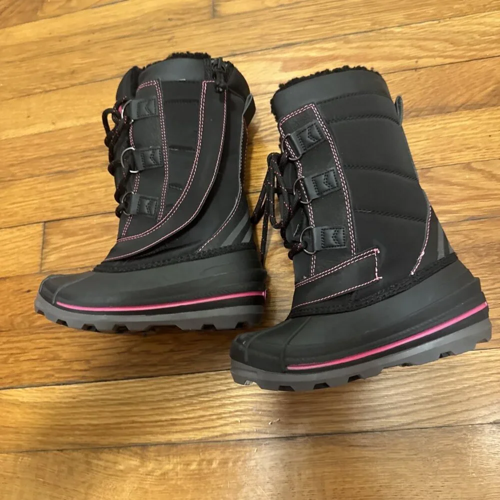 Billy Ice II Snow Boots Youth Girls Black/Pink Size 11